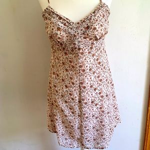 Cottagecore aesthetic floral dress, midi + straps